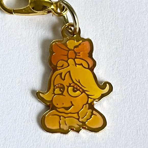 Vintage Miss Piggy Muppets Charm Zipper Pull Purse Clip On Signed Jim Henson - Picture 4 of 10